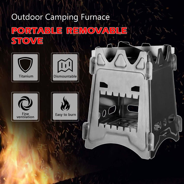 Camping Wood Burning Stoves For Picnic BBQ Camp Hiking