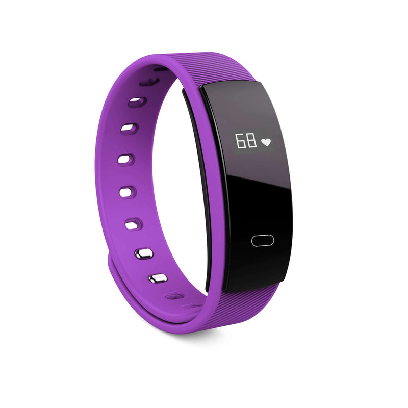 QS80 heart rate and blood oxygen exercise meter in purple, waterproof health ring smart watch with USB interface.