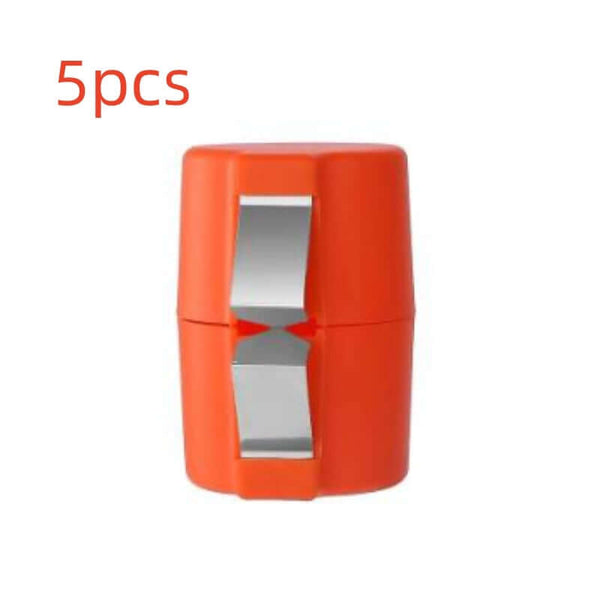 Mess-free egg shell opener set in vibrant orange, ideal for easy cracking and separating eggs without the mess.