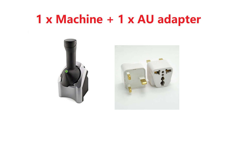 Home ice cream machine with AU adapter included for versatile use.